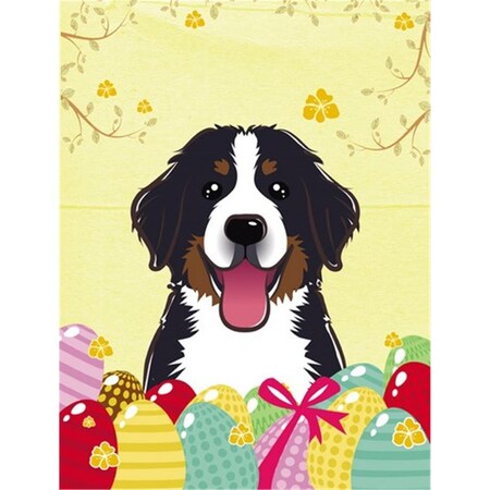 Carolines Treasures Bernese Mountain Dog Easter Egg Hunt Canvas House Flag BB1919CHF